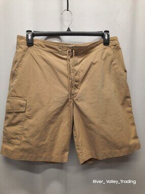 J.Crew Men's Size 36 Cargo Board Walk Shorts Tan Khaki 100% Cotton Drawstring